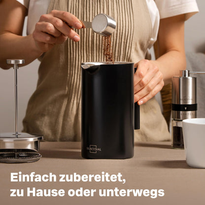 SILBERTHAL French Press Thermo 1 Liter, Kaffeebereiter aus Edelstahl
