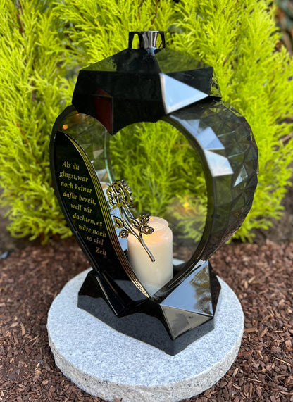 Grablaterne Grablampe 33 cm – Laterne für Grablicht Kerzen