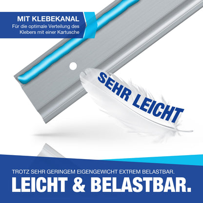 NTG Airlineschiene halbrund Aluminium eloxiert 2 Stück je 2 m