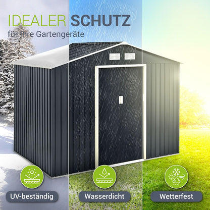 Juskys Metall Gerätehaus XL 9m³ – 277x191x192cm anthrazit