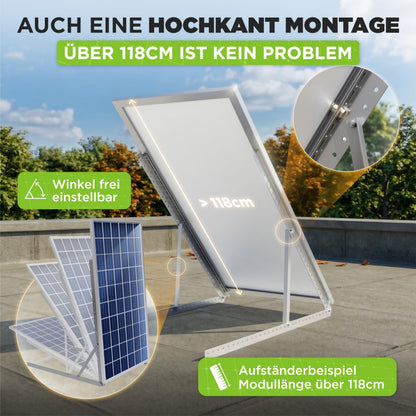 Lichtblicker Balkonkraftwerk Halterung 118 cm Alu für 2 Solarmodule