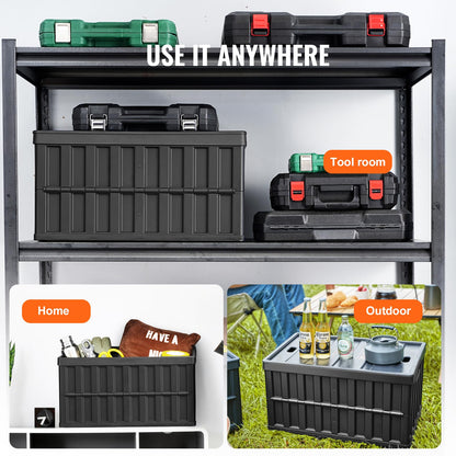 VEVOR Klappbox 65 L mit Deckel, faltbare Aufbewahrungsbox, 3er-Set