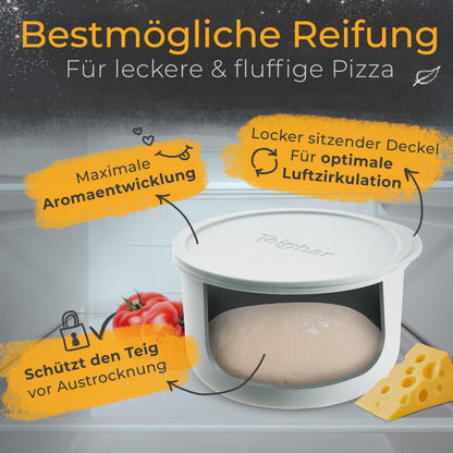 Teigbar Pizzaballenbox Gärbox – Silikon 6er Set Schwarz/Grau