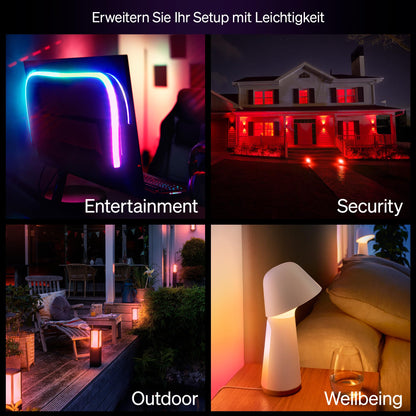 Philips Hue Essential Starter-Set: Bridge + 4 E27 LED Leuchtmittel