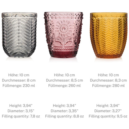 Sänger Porto Trinkgläser-Set, 6-teilig, mehrfarbig, 310 ml