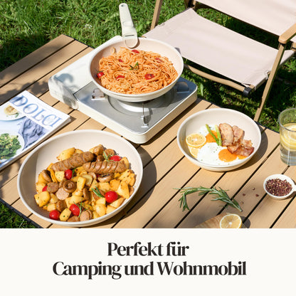 Redchef Pfannenset 6-teilig – keramik antihaft induktion beige