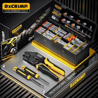 DXCRIMP DT Steckverbinder Set mit Crimpzange und Auspinnwerkzeug