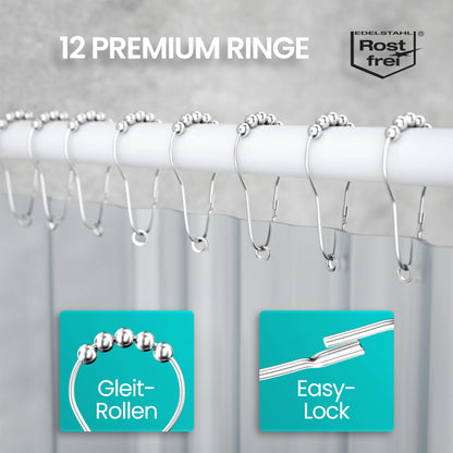 Winkel Duschstange L/U Form 6-in-1 System – Rostfrei, ohne Deckenhalterung