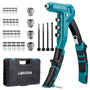 Libraton Nietmutternzange Set 9,5 Zoll mit 40 Nietmuttern M3-M6, Handnietwerkzeug aus Aluminium-Druckguss