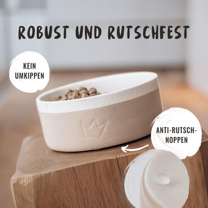 Rudelkönig Hundenapf aus Keramik, 2er Set à 900 ml, rutschfest