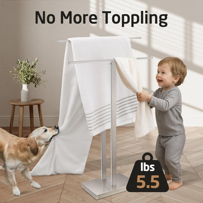 KES BTH231-2 Handtuchhalter Doppel freistehend Edelstahl gebürstet