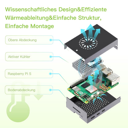 iRasptek Raspberry Pi 5 8GB Starter Kit - 128GB Aluminium