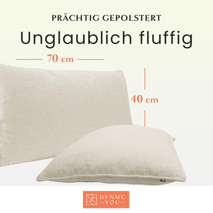 Sofakissen Gross Zierkissen - 40x70 cm Beige OekoTex 2er Set