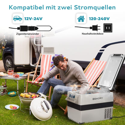 EUHOMY Kompressor Kühlbox 40L CF-45 mit App-Steuerung, 12V/24V