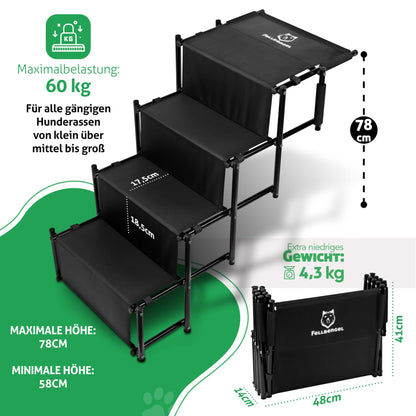 Fellbengel Hundetreppe Auto Klappbar – Mit Sicherheitsstufe