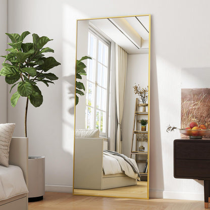 BEAUTYPEAK bruchsicherer Ganzkörperspiegel Standspiegel – 60x165 cm Gold