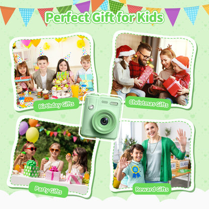 Gofunly Kinderkamera Sofortbildkamera 1080P HD mit 32 GB Karte
