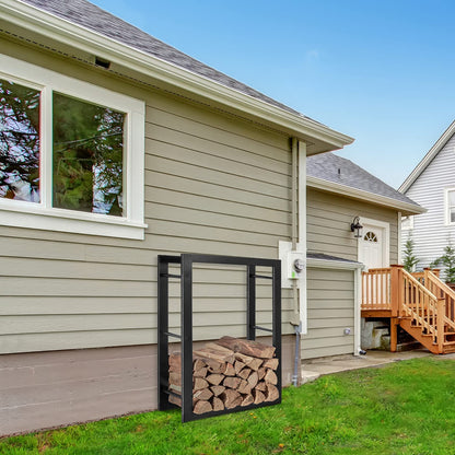 RANSENERS Kaminholzregal Metall Brennholzregal - 160x27x150cm