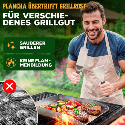 Blumtal Plancha Grill Set Gasgrill - 30x40 cm Edelstahl