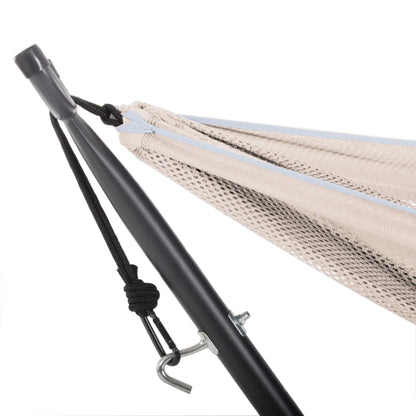 Vivere Mesh-Hängematte mit Gestell 280cm - Sand/Sky