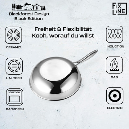 FIXLINE® BLACK FOREST Wokpfanne 28cm – Keramische Beschichtung