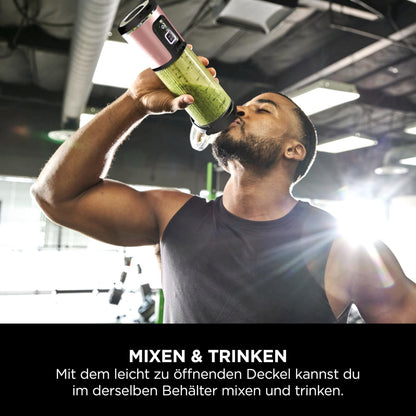 Ninja Blast Mini-Mixer kabellos, 530 ml, 2er-Pack Roségold & Silber