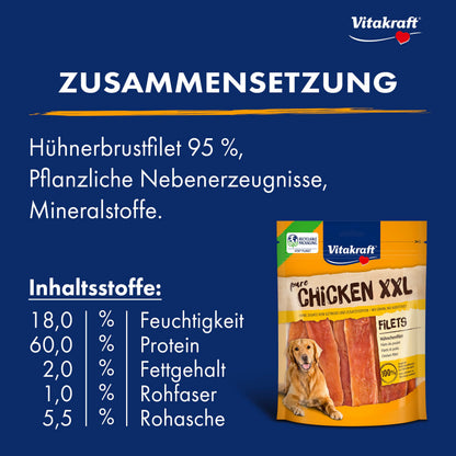 Vitakraft Pure Chicken XXL Filets Hundeleckerli, 6x 250 g