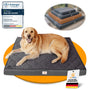 Fellglück Orthopädisches Hundebett wasserdicht - 110x100x9 cm. Rechteckiges Bett bietet orthopädische Unterstützung für Hunde, wasserdicht für Hygiene.