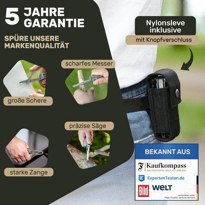 TREKLINE Multitool Breath F27, Multifunktionswerkzeug 440C Edelstahl