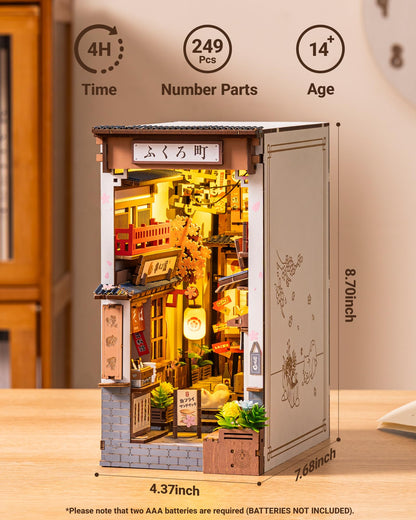 ROBOTIME Book Nook Kit Sakura Wine Alley DIY Miniaturhaus Bausatz