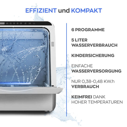Heinrich's Mini Tischgeschirrspüler – Tragbar, 5L Wassertank