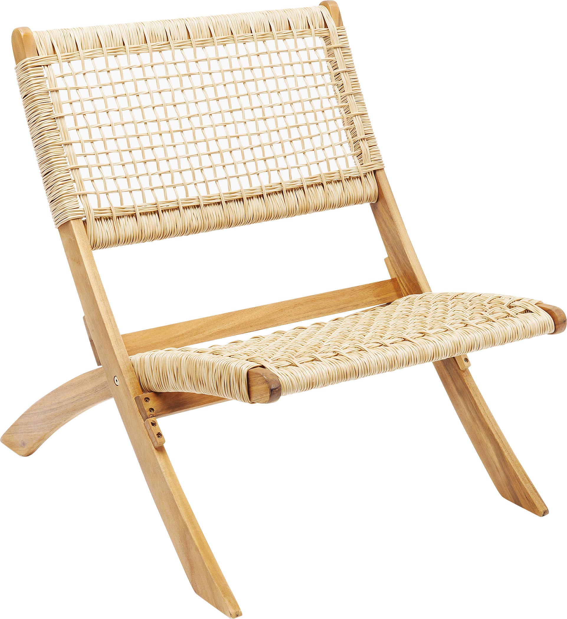 Kare Design Klappsessel Copacabana Rattangeflecht Outdoor - Braun: Brauner Klappsessel aus Rattangeflecht zum Entspannen im Freien.