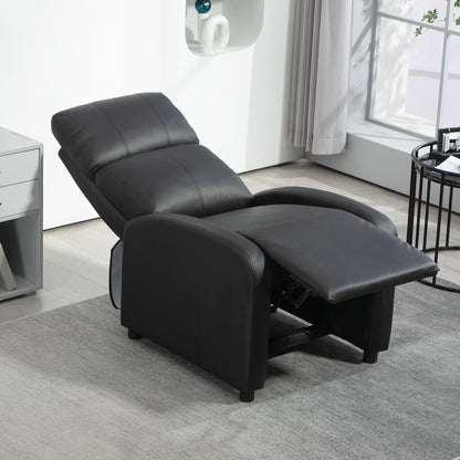 HOMCOM Relaxsessel Sessel mit Liegefunktion - Kunstleder Schwarz