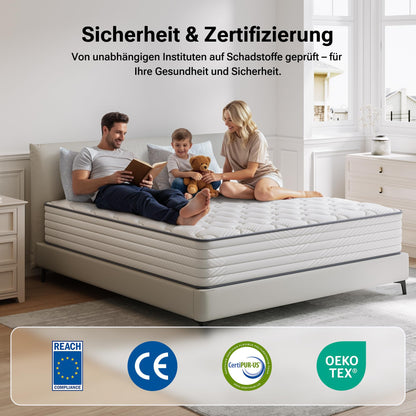 TXO Taschenfederkernmatratze MH01 140x200 cm, 7-Zonen, H3, 25 cm