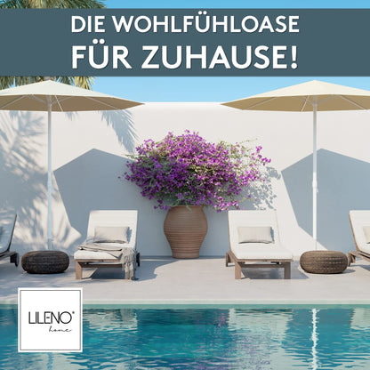 LILENO HOME Gartenliegenauflage Karo Grau, 188x60x5 cm