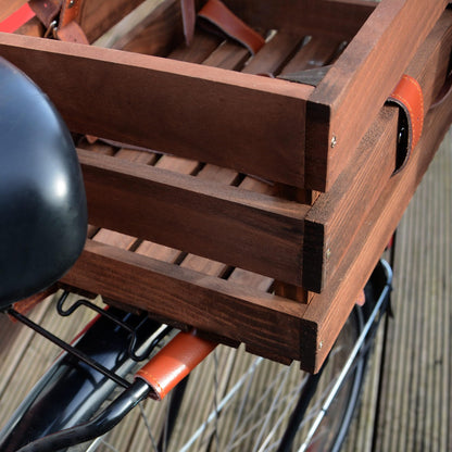 UNUS Fahrradkiste aus Holz mit Picknickdecke und Flaschenhalter
