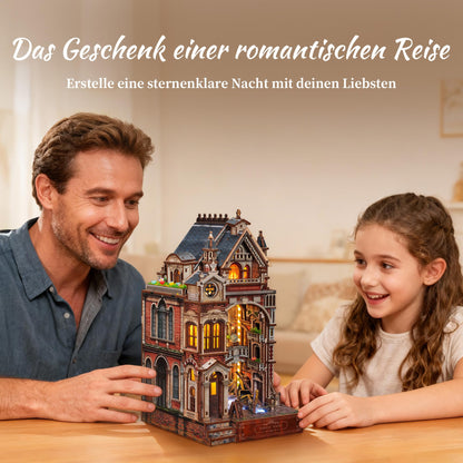 FUNPOLA Venice Night Starlit Book Nook Kit, 3D-Holzpuzzle mit LED
