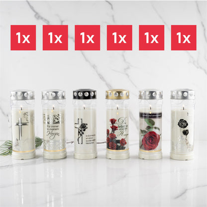Hofer Friedlicht Grabkerzen Erinnerung Select 6er Set 7 Tage