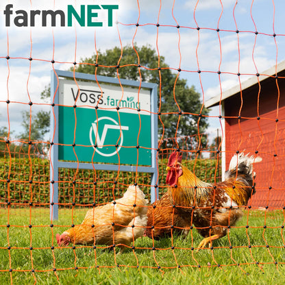 VOSS.farming farmNET Hühnernetz Elektronetz 25 m, 112 cm, orange