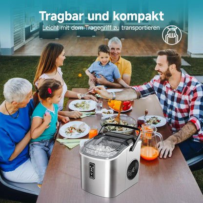 EUHOMY Eiswürfelmaschine Klein, 12 kg/Tag, 2 Würfelgrössen, tragbar