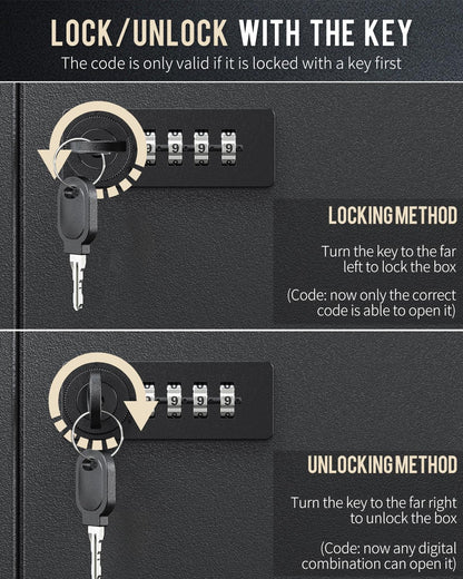 Uniclife Digitaler Schlüsselschrank 60 Positionen Kombi Schwarz