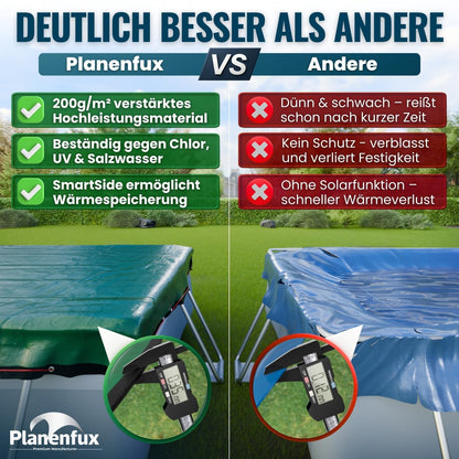 Planenfux Poolabdeckung rechteckig 400x200 cm - Sommer & Winter