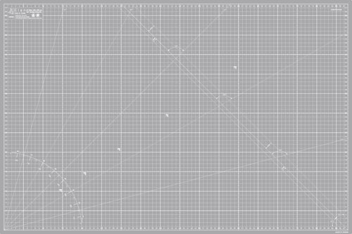Elan Schneidematte A1 selbstheilend, 60 x 90 cm, 5-lagig, grau, mit weissem Raster