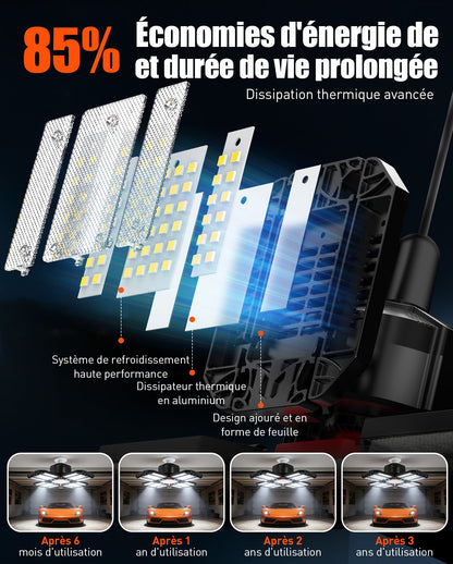 Rafow LED Garagenleuchte P10, 200W, 20000 Lumen, 6500K, 2 Stück