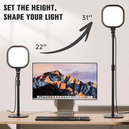 LitONES LED Ringlicht Schreibtischlampe dimmbar mit Stativ