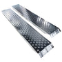 VOUNOT Auffahrrampe 2er-Set, verzinkter Stahl, 400 kg, 135 cm, zwei rutschfeste Rampen mit abgeschrägten Enden