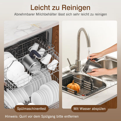SIMPLETASTE Milchaufschäumer elektrisch 4-in-1, Edelstahl, 600 W
