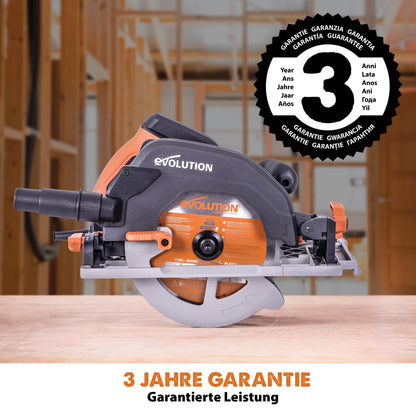 Evolution R185CCSX Handkreissäge inkl. Führungsschiene