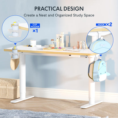 FLEXISPOT Kinderschreibtisch elektrisch höhenverstellbar, 110 x 52 cm