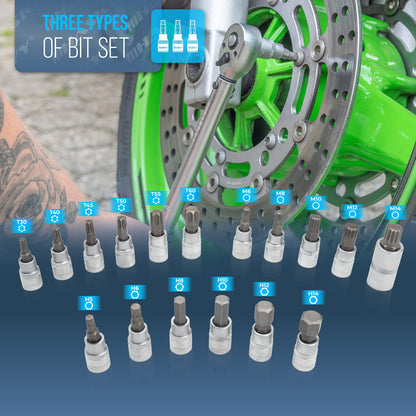 HASKYY Drehmomentschlüssel Set – 3/8" 5-60Nm für Motorräder